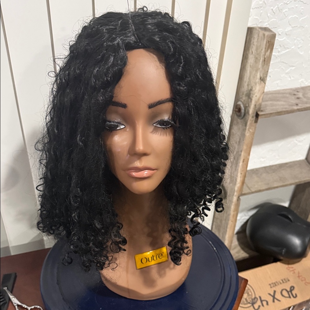 #110 Black Curly Synthetic Wig - Natural-Look Volume